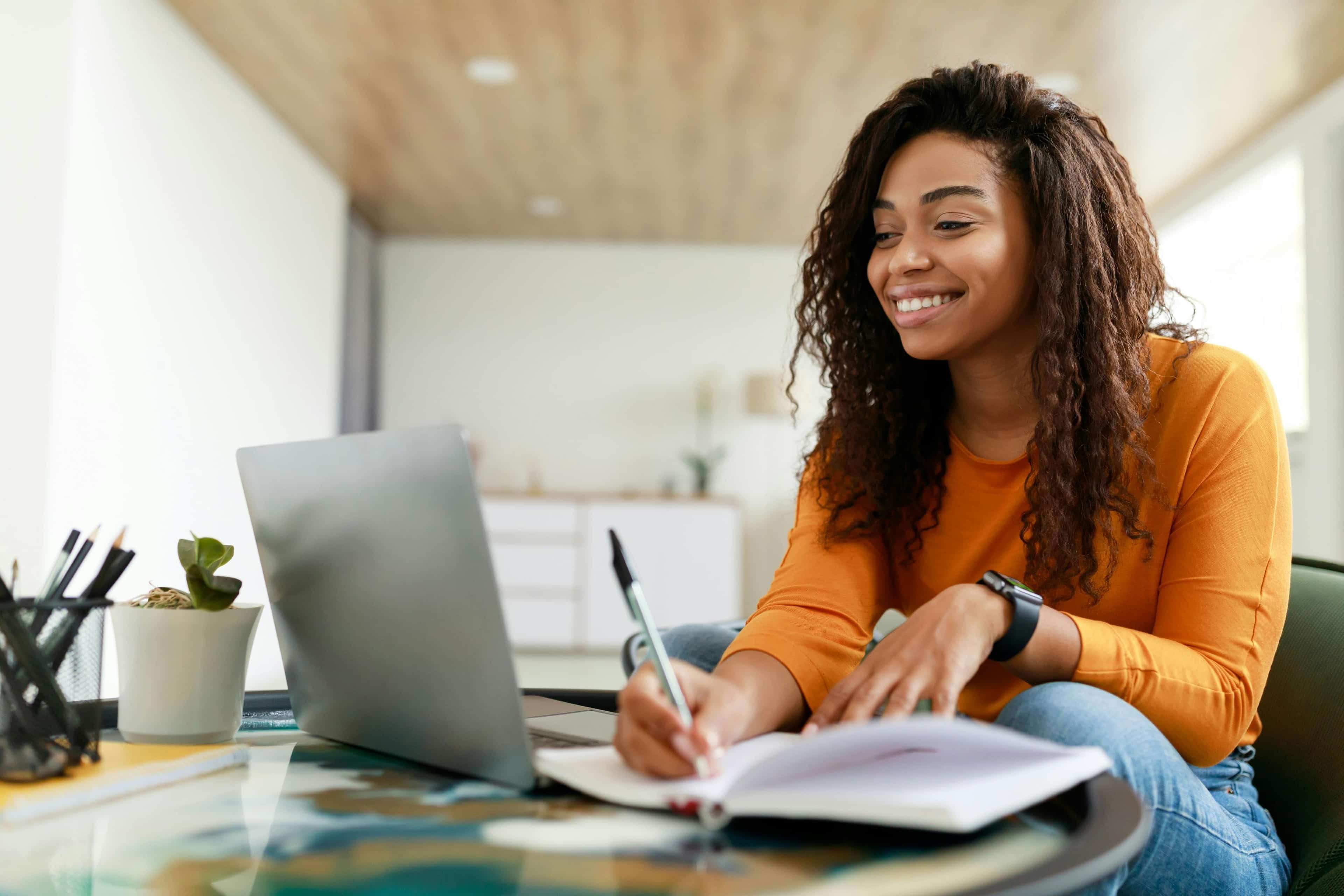 High School student working on a college prep checklist