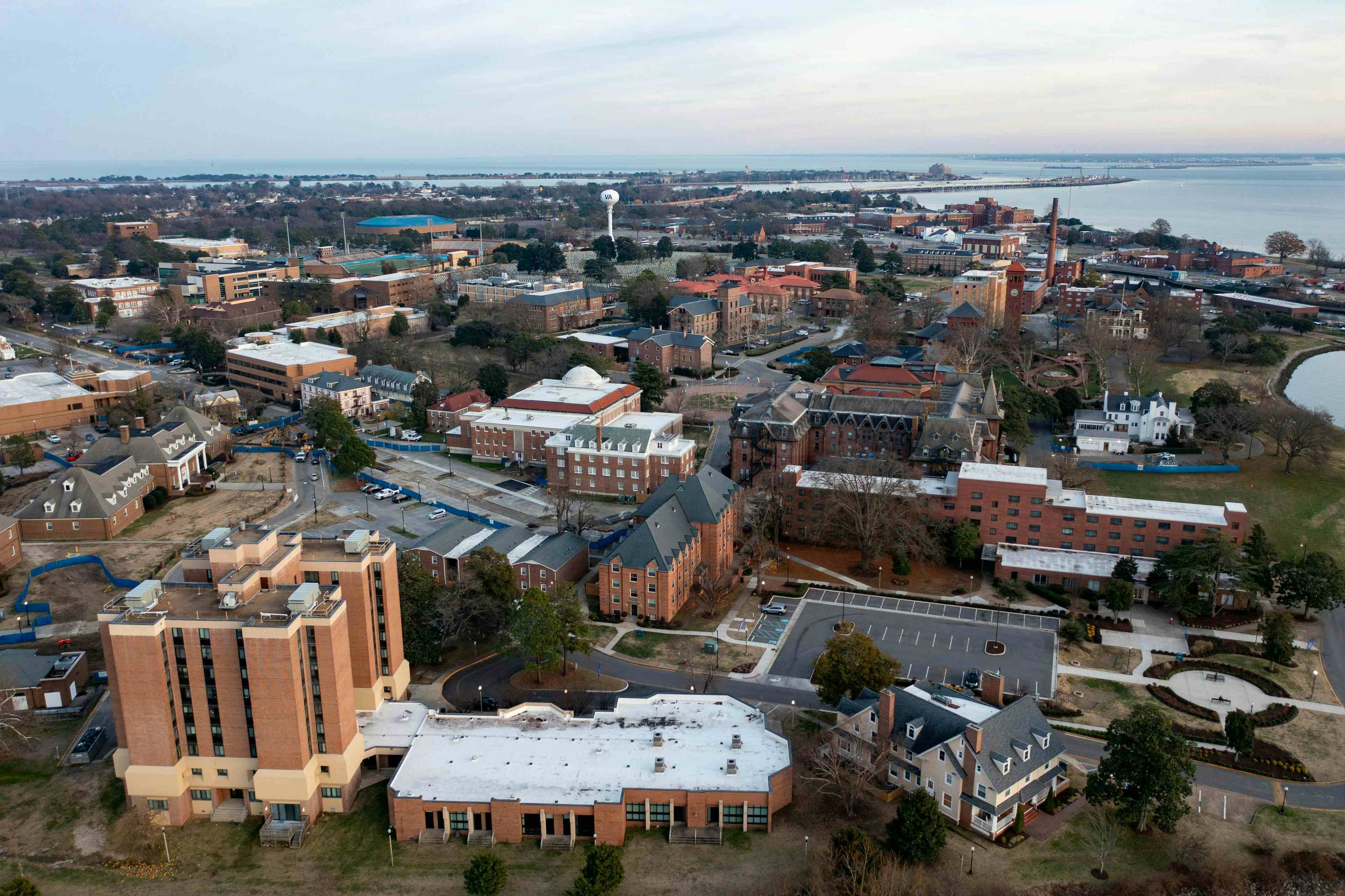 Aerial View of Hampton University HBCU in Virginia