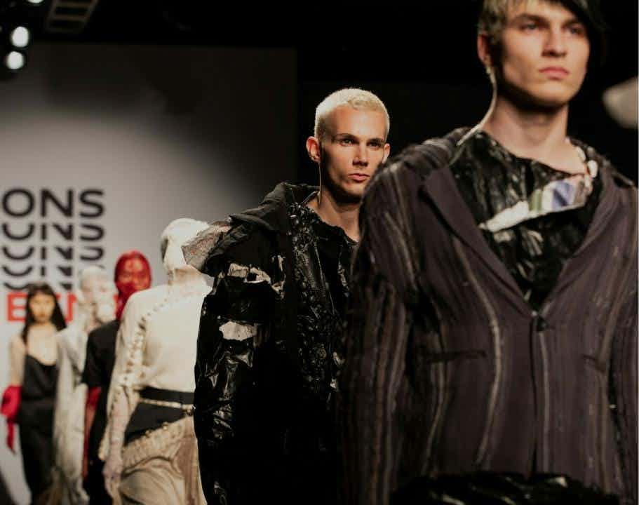 Models walking the runway in Fashion Design show